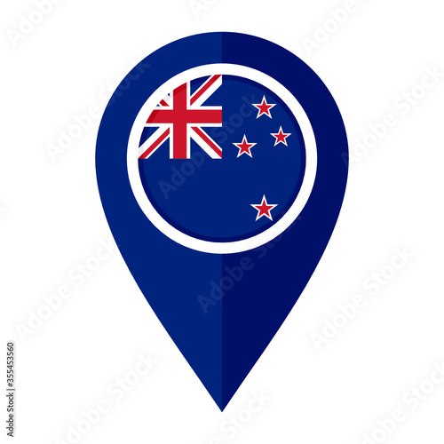 Free Download flat map marker icon with new zealand flag. vector illustration isolated on white background - GFXLoad