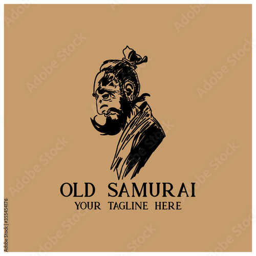 samurai man logo for the company  vector illustration.