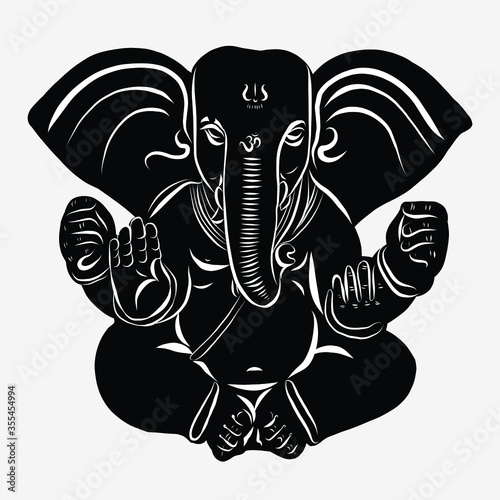 Lord Ganesha Ganpati Bappa vector illustration