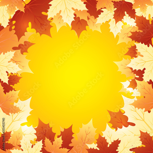 Autumn leaves background  banner. Vector illustration