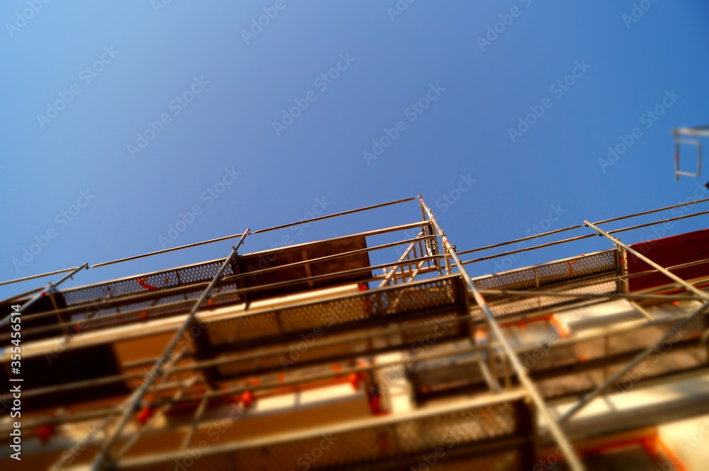 Building, scaffolding, wall, construction Building, scaffolding, wall, construction