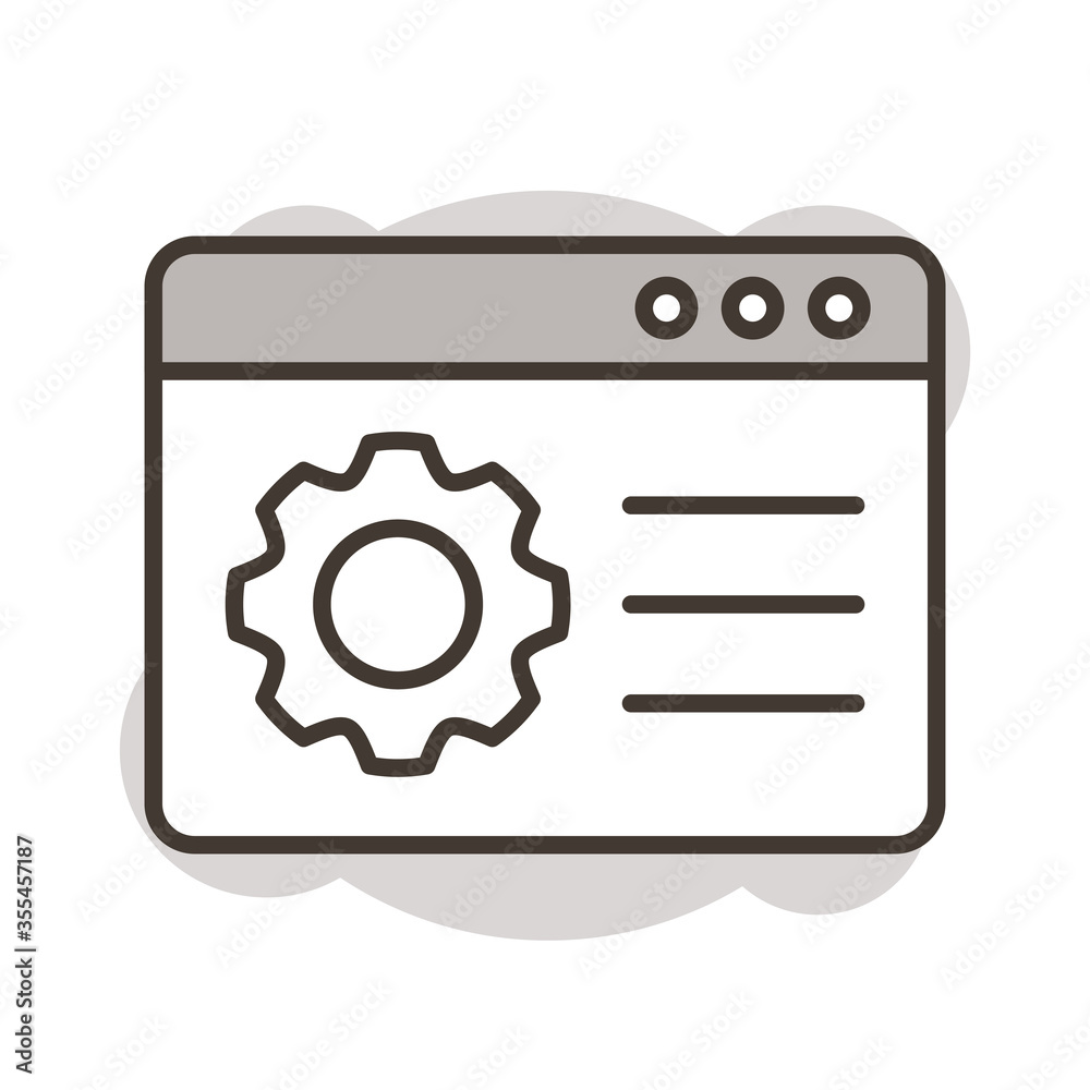 webpage template with gears line style webpage template with gears line style