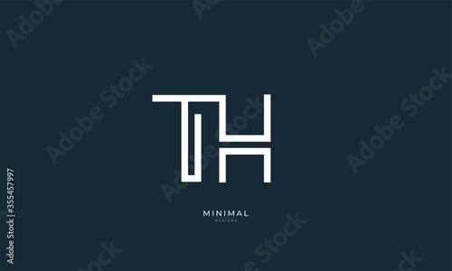 Alphabet letters icon logo TH