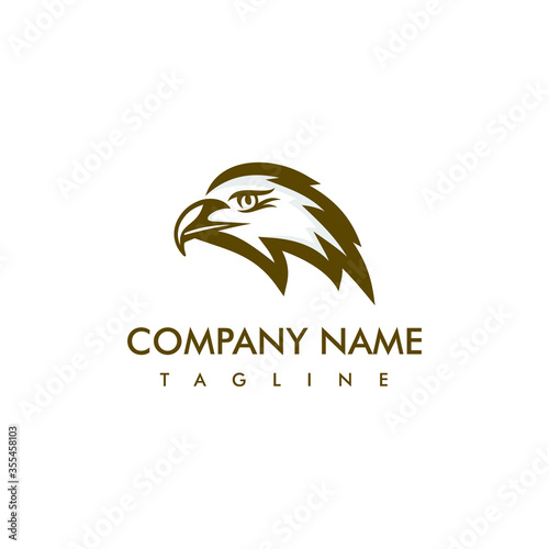 Golden eagle logo design template. Awesome a golden eagle logo. A golden eagle lineart logotype.
