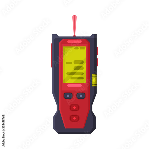 Geodetic Engineering Device Flat Style Vector Illustration on White Background