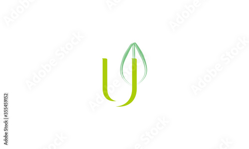 Free Download Letter Green U Leaf - GFXLoad