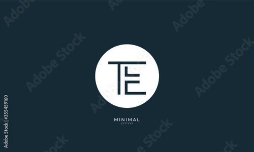Alphabet letters icon logo TE