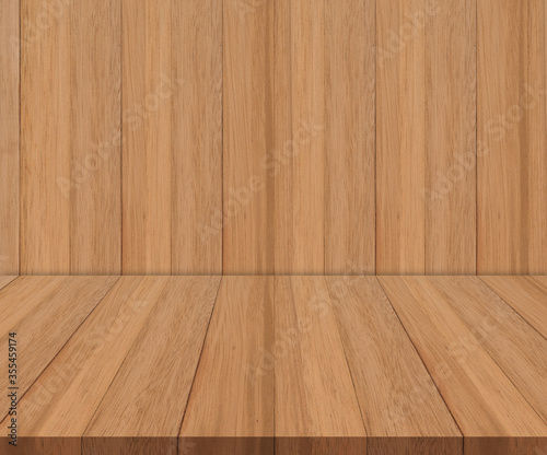 Woods board background. Painted wood wall for interior design background. Painted wood wall for interior design background. Product showcase empty room.Creative design. © Sarawut