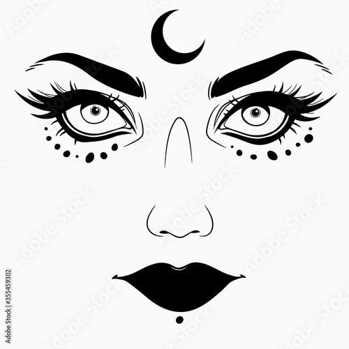 woman face with esoteric makeup