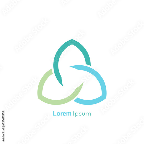 Health medical icon. Abstract vector logo design template. Entwined shape.