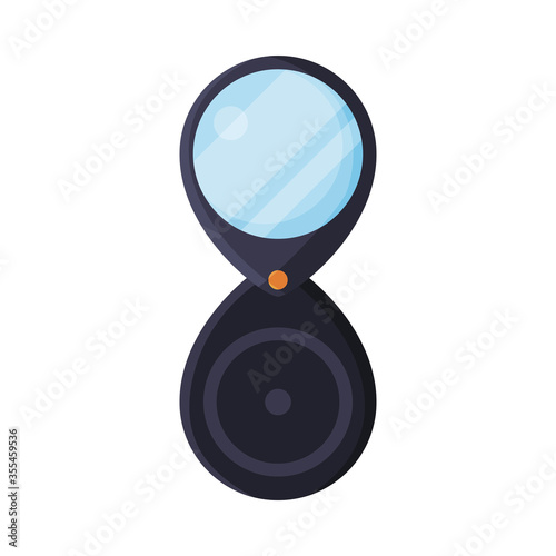 Geological Magnifier Tool, Geology Industry Equipment Flat Style Vector Illustration on White Background