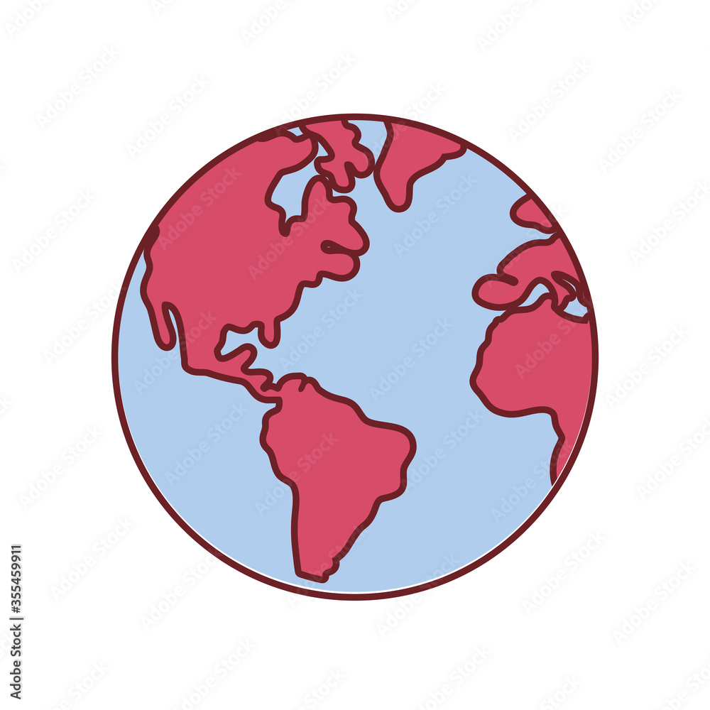 Isolated world map sphere vector design Isolated world map sphere vector design