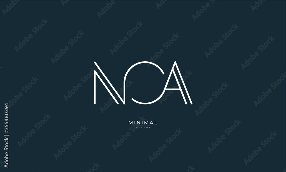 Alphabet letters icon logo NCA
