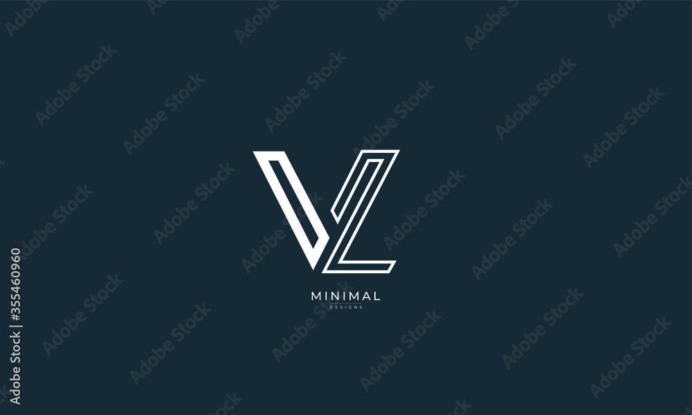 Alphabet letters icon logo VL