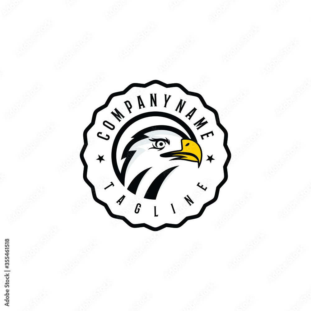 Circle bald eagle head logo design template. Awesome a bald eagle head lineart logo. A bald eagle head logotype. Circle bald eagle head logo design template. Awesome a bald eagle head lineart logo. A bald eagle head logotype.