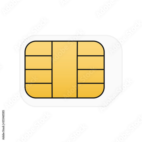 Nano SIM card vector illustration isolated on white. Chip mobile symbol.