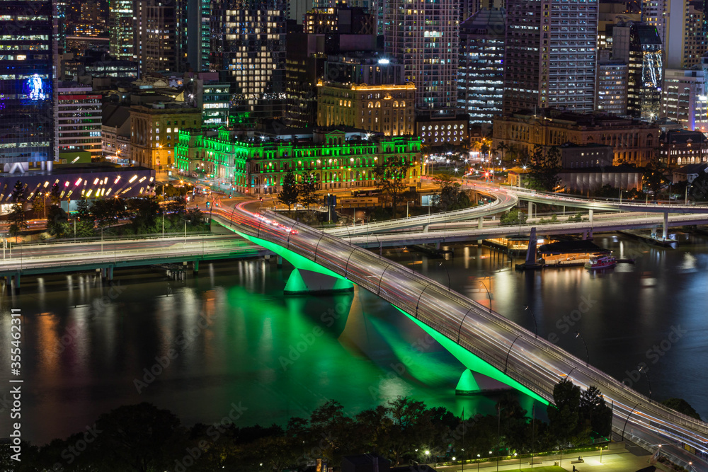 Fototapeta premium Brisbane City nocą, Queensland, Australia