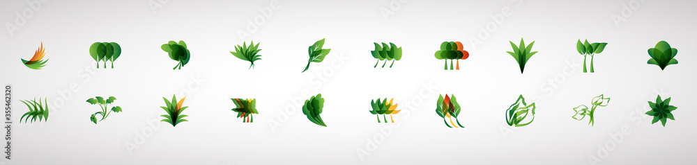 Abstract Leaf And Plant Logo Set - Isolated On White Background - Vector. Leaf And Plant Logo Useful For Grass Icon, Ecology Logo, Eco Symbol And Organic Template Design. Abstract Leaf Icons Abstract Leaf And Plant Logo Set - Isolated On White Background - Vector. Leaf And Plant Logo Useful For Grass Icon, Ecology Logo, Eco Symbol And Organic Template Design. Abstract Leaf Icons