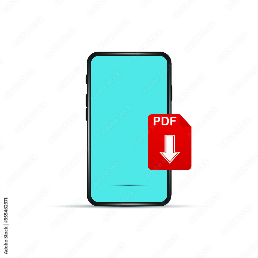 download pdf file by cartoon mobile phone. concept of upload files to your telephone such as docs books and more. flat simple style trend modern logotype graphic design isolated on white background download pdf file by cartoon mobile phone. concept of upload files to your telephone such as docs books and more. flat simple style trend modern logotype graphic design isolated on white background