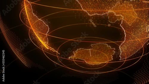 Planet earth rotating animation. Future technology business concept