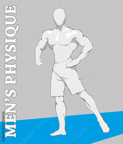 Muscular Man Silhouette Lifting Weights. Fitness icon