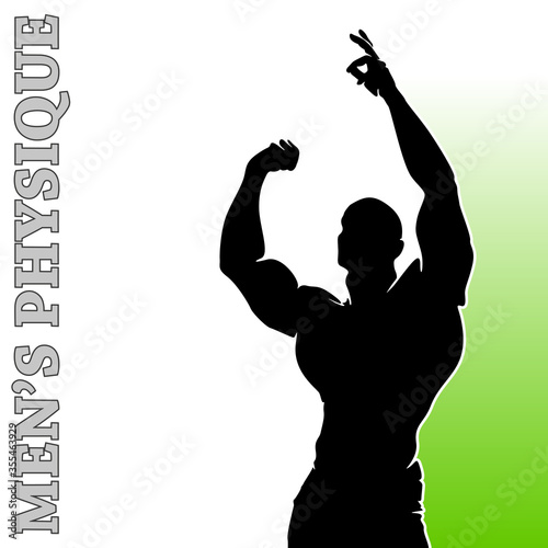 Muscle man silhouette lifting weights fitness gym icon bodybuilder