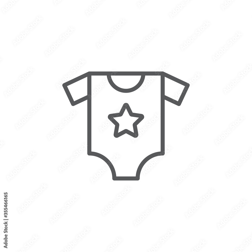 Baby romper vector icon symbol clothes isolated on white background