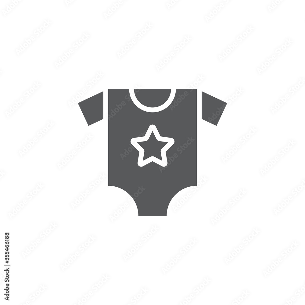 Baby romper vector icon symbol clothes isolated on white background Baby romper vector icon symbol clothes isolated on white background