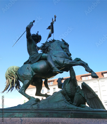 Statue of St. George and the Dragon in Berlin city