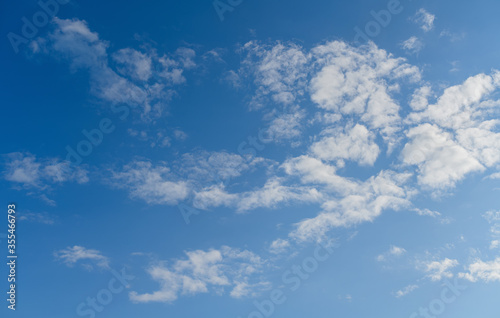 Blue sky with clouds. Nature background.