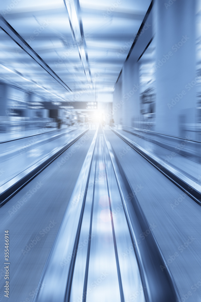 Fototapeta premium modern escalator motion blur