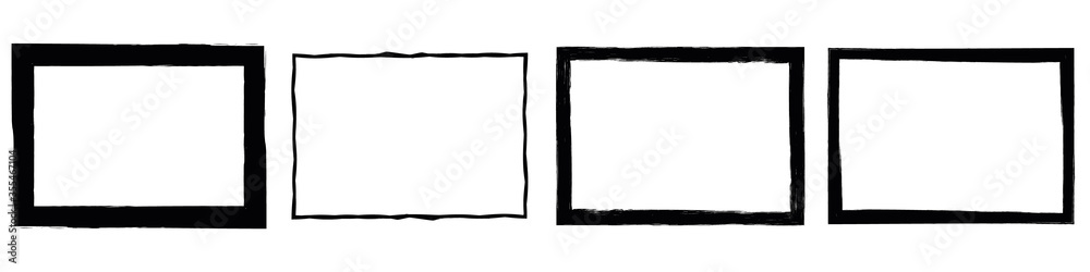 Obraz premium Set of grunge style frames black on white background