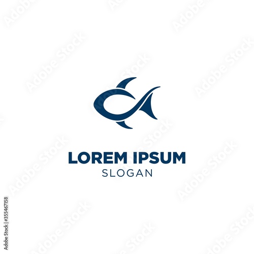 Fish Abstract template logo concept design simple flat design style