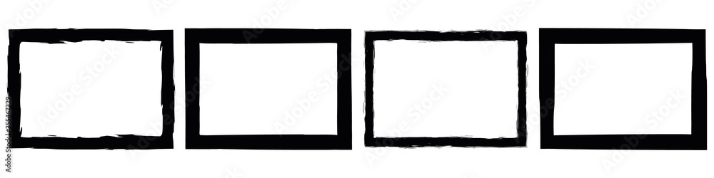 Set of grunge style frames black on white background Set of grunge style frames black on white background