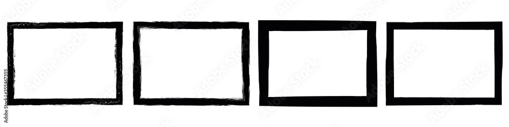 Set of grunge style frames black on white background Set of grunge style frames black on white background