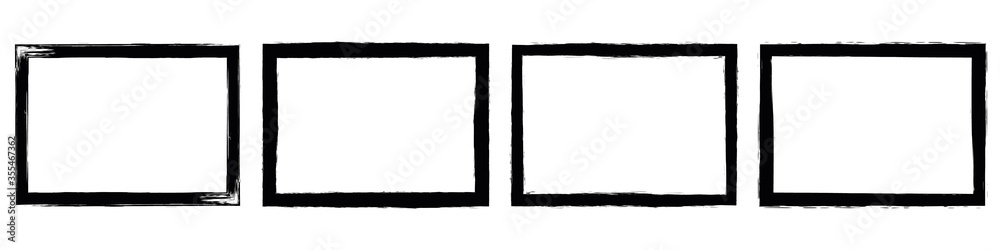 Set of grunge style frames black on white background Set of grunge style frames black on white background