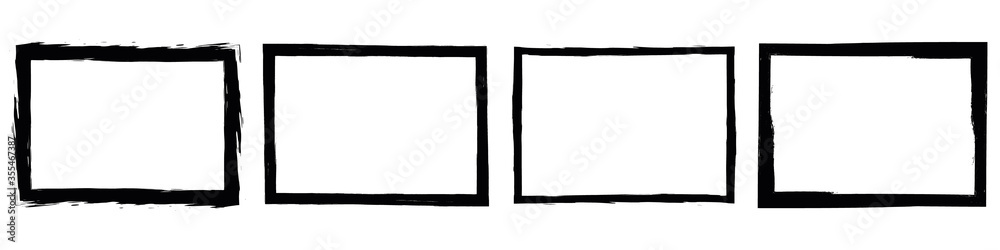 Set of grunge style frames black on white background Set of grunge style frames black on white background