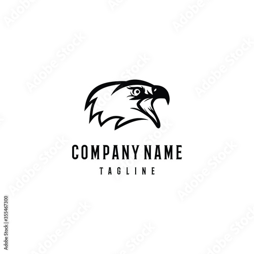 Bald eagle head logo design template. Awesome a bald eagle head logo. A bald eagle head lineart logotype.