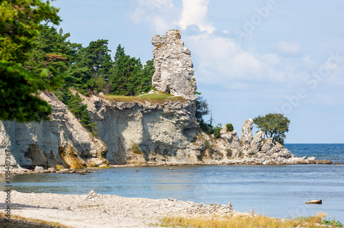 Beautiful coastal landscape at Lickershamn on the island of Gotland in the Baltic Sea, Sweden photo