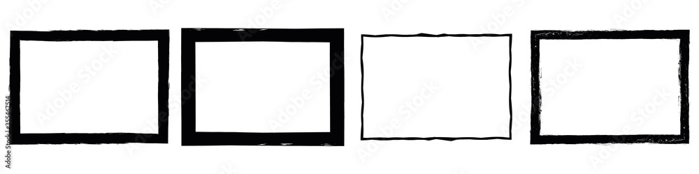 Set of grunge style frames black on white background Set of grunge style frames black on white background