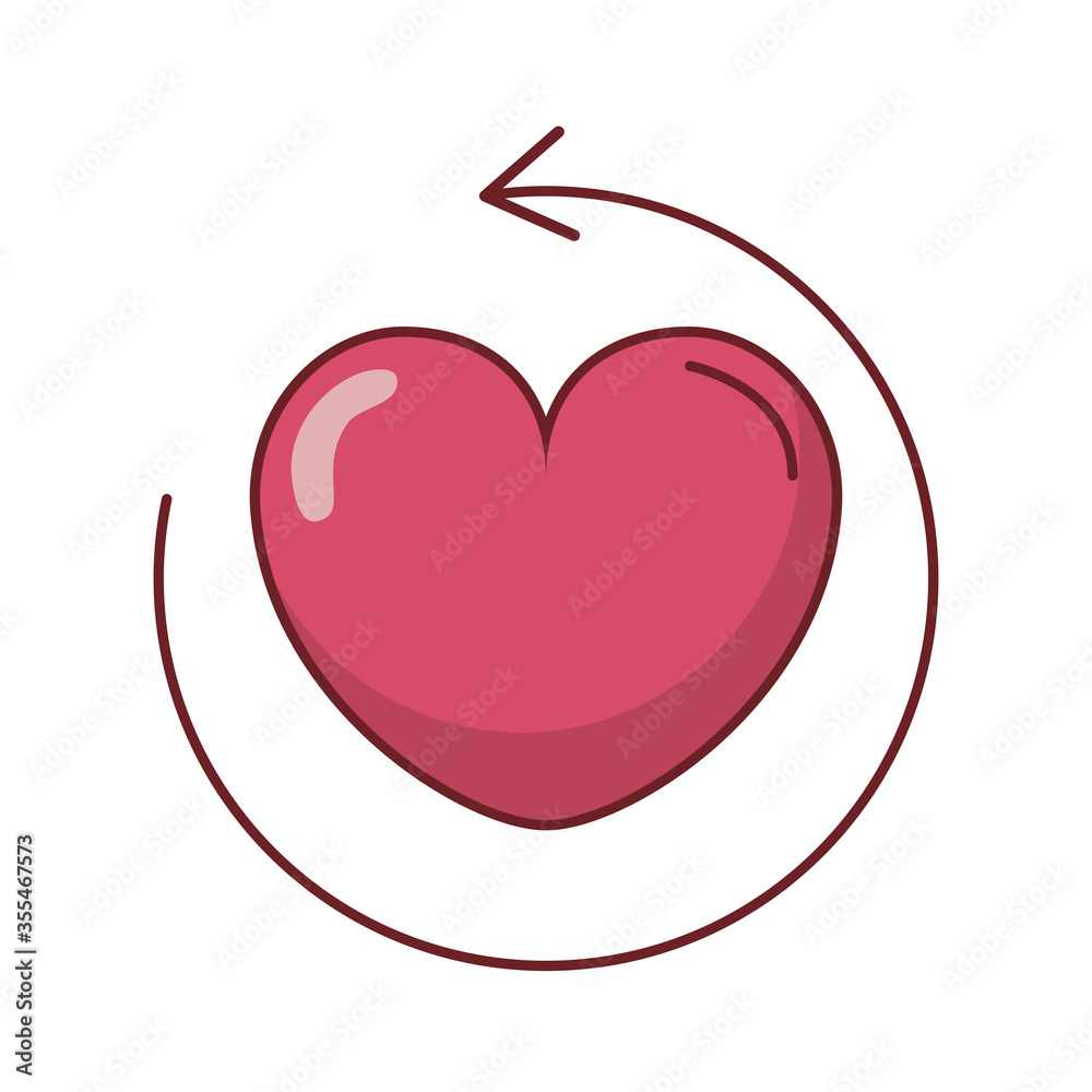 Love heart with arrow vector design