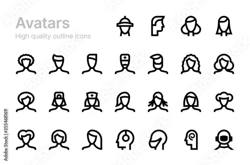 User avatar vector icons. People. Men and women.