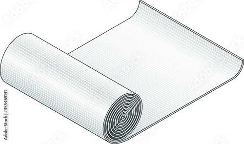 A roll of plastic bubble wrap / padding for mailing items.