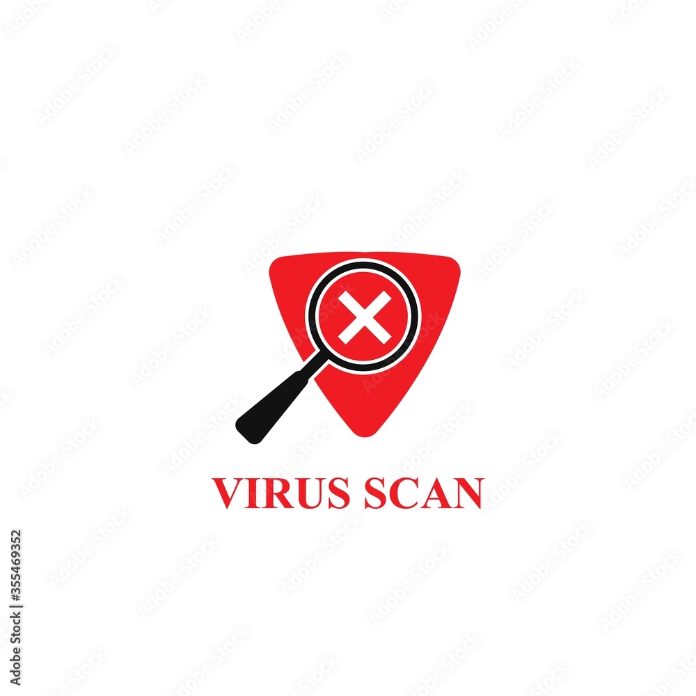 virus scan template vector icon illustration