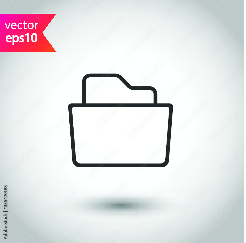 Folder vector icon. Linear folder flat sign design. Thin folder icon. EPS 10 flat symbol pictogram Folder vector icon. Linear folder flat sign design. Thin folder icon. EPS 10 flat symbol pictogram