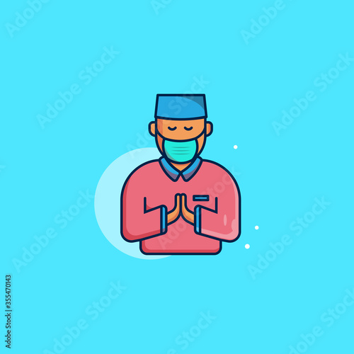 Man greeting salam illustration