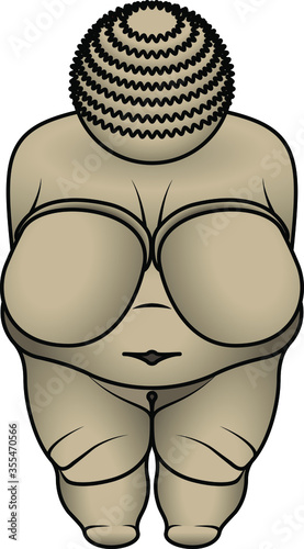 Ancient paleolithic stone figurine - fertility mother.