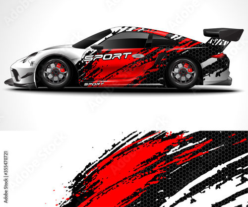 Racing sport car wrap design and vehicle livery