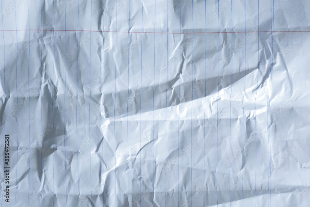 Fototapeta premium crumpled paper background, white wrinkled paper