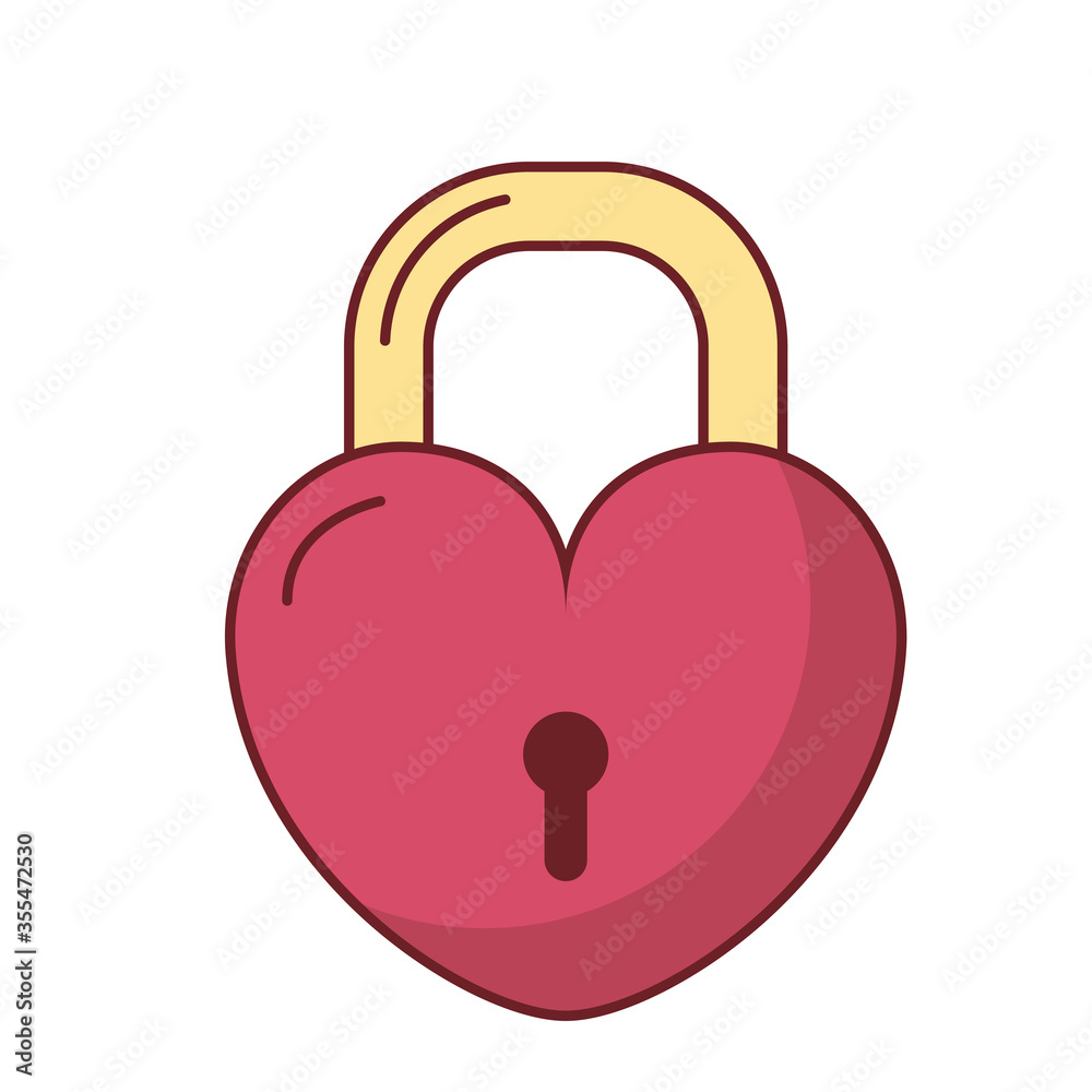 Love heart padlock vector design Love heart padlock vector design